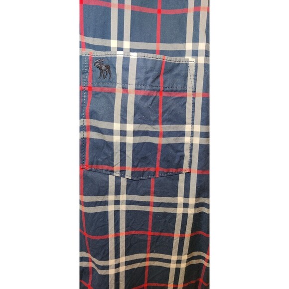 Abercrombie & Fitch Shirt Mens XXL Blue Plaid Muscle Long Sleeve Button Up Prep - Picture 3 of 5